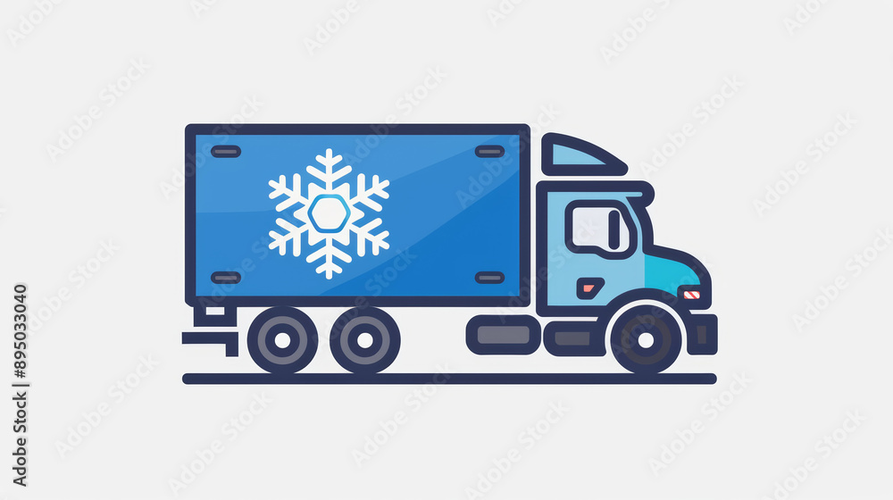 Cold Chain Logistics - refrigerated/frozen truck illustration Cold Chain Logistics - refrigerated/frozen truck illustration