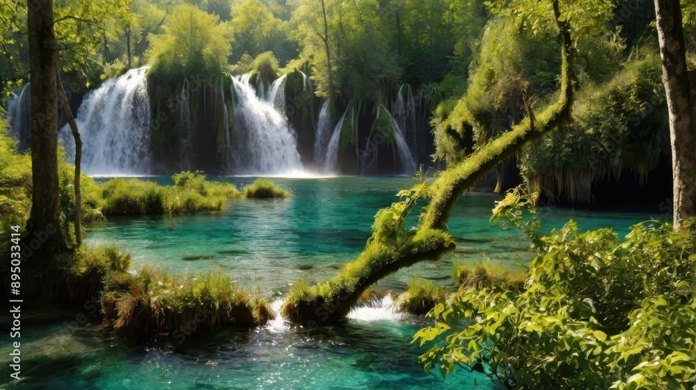 Obraz premium waterfall in the forest