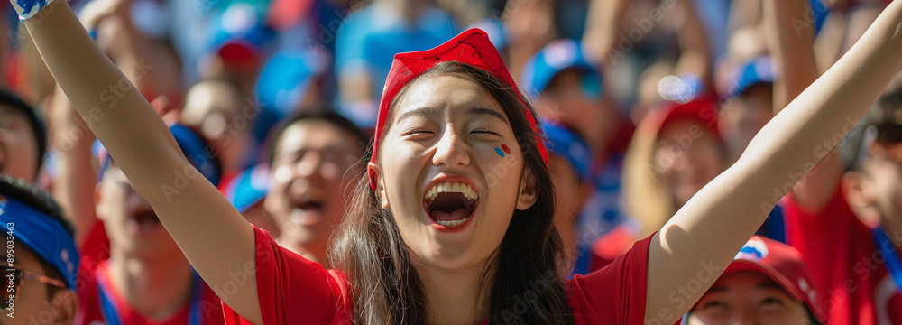 South Korea national team fans at the stadium South Korea national team fans at the stadium