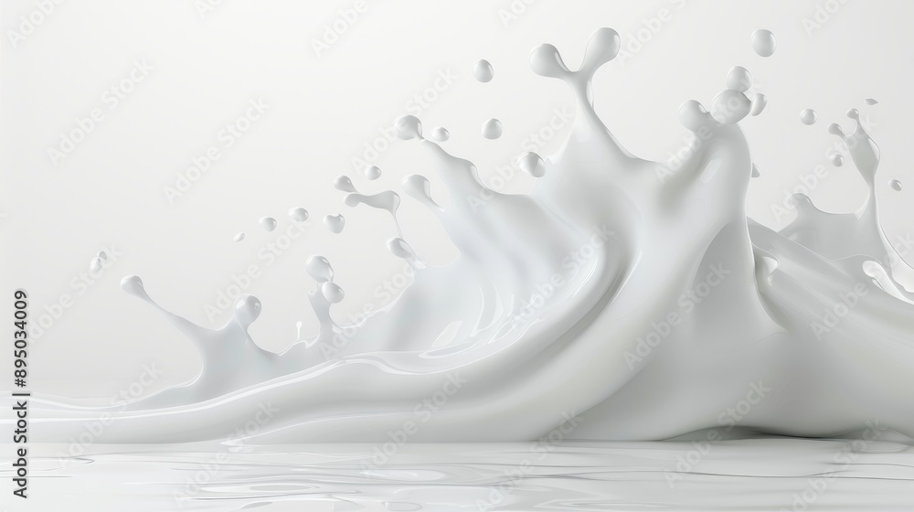 A splash of white milk on a white background A splash of white milk on a white background