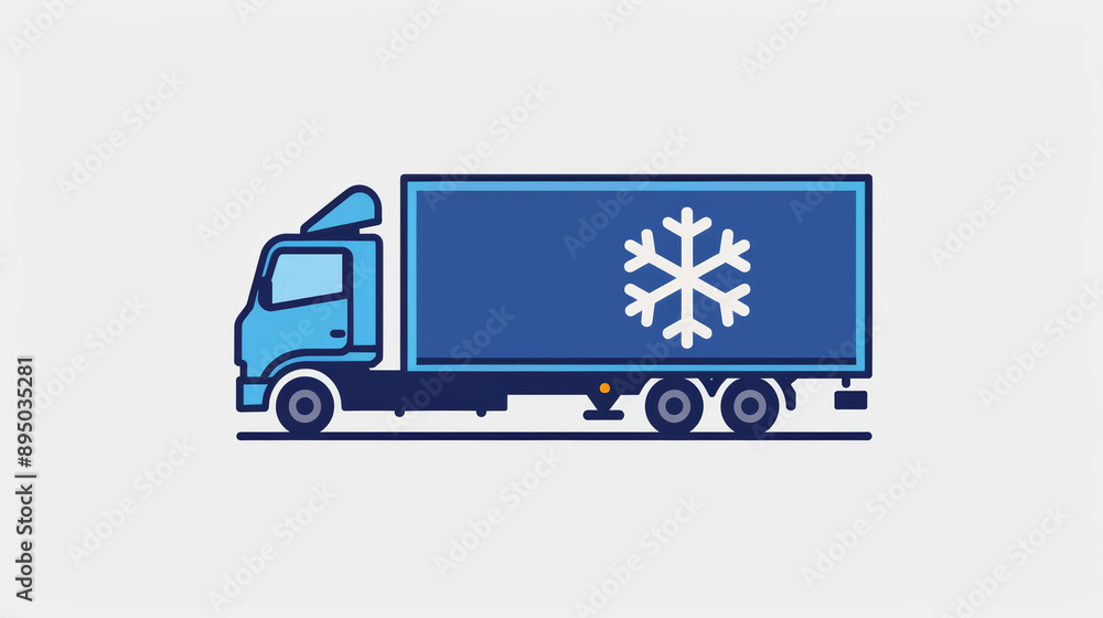 Cold Chain Logistics - refrigerated/frozen truck illustration Cold Chain Logistics - refrigerated/frozen truck illustration