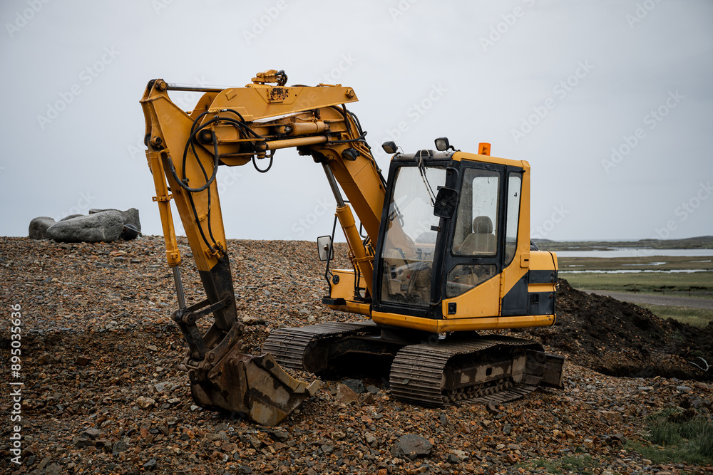 excavator working on the construction site
