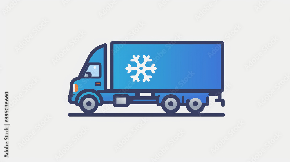 Cold Chain Logistics - refrigerated/frozen truck illustration Cold Chain Logistics - refrigerated/frozen truck illustration