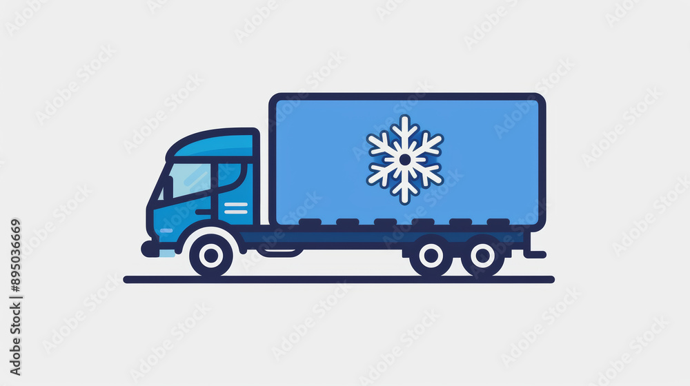 Cold Chain Logistics - refrigerated/frozen truck illustration Cold Chain Logistics - refrigerated/frozen truck illustration