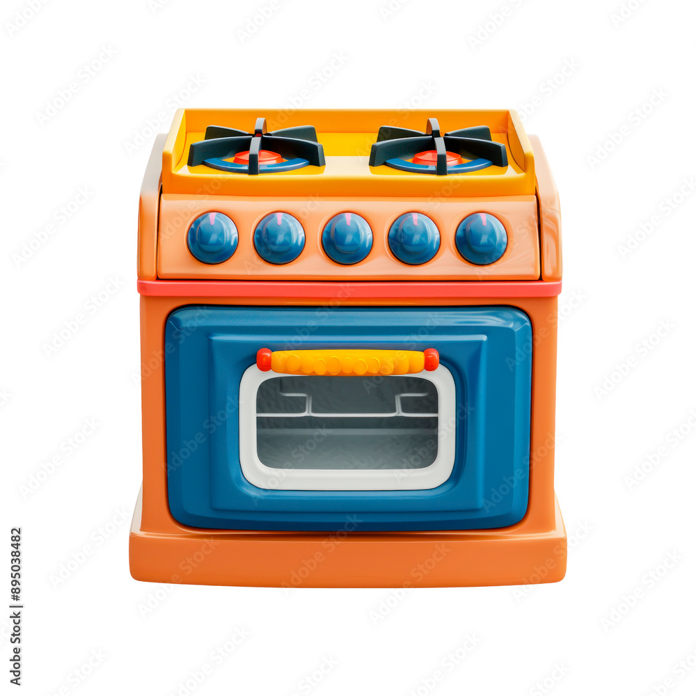 Toy plastic gas stove with oven. Isolated on transparent background. Toy plastic gas stove with oven. Isolated on transparent background.