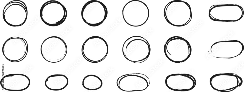 Hand drawn circle line sketch. Pencil or pen circular scribble round circles. Message design element set. Doodle graffiti bubble draft vector illustration. Hand drawn circle line sketch. Pencil or pen circular scribble round circles. Message design element set. Doodle graffiti bubble draft vector illustration.