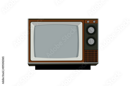 Vintage Television. Vector isolated illustration of an old vintage tv
