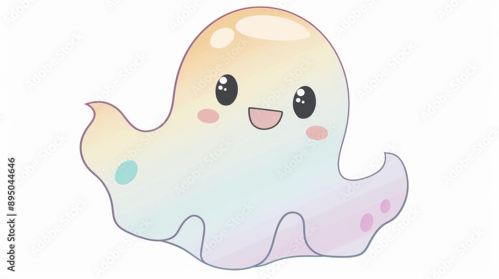 a friendly ghost, Halloween character, kawaii style, pastel colors, isolated on white background a friendly ghost, Halloween character, kawaii style, pastel colors, isolated on white background
