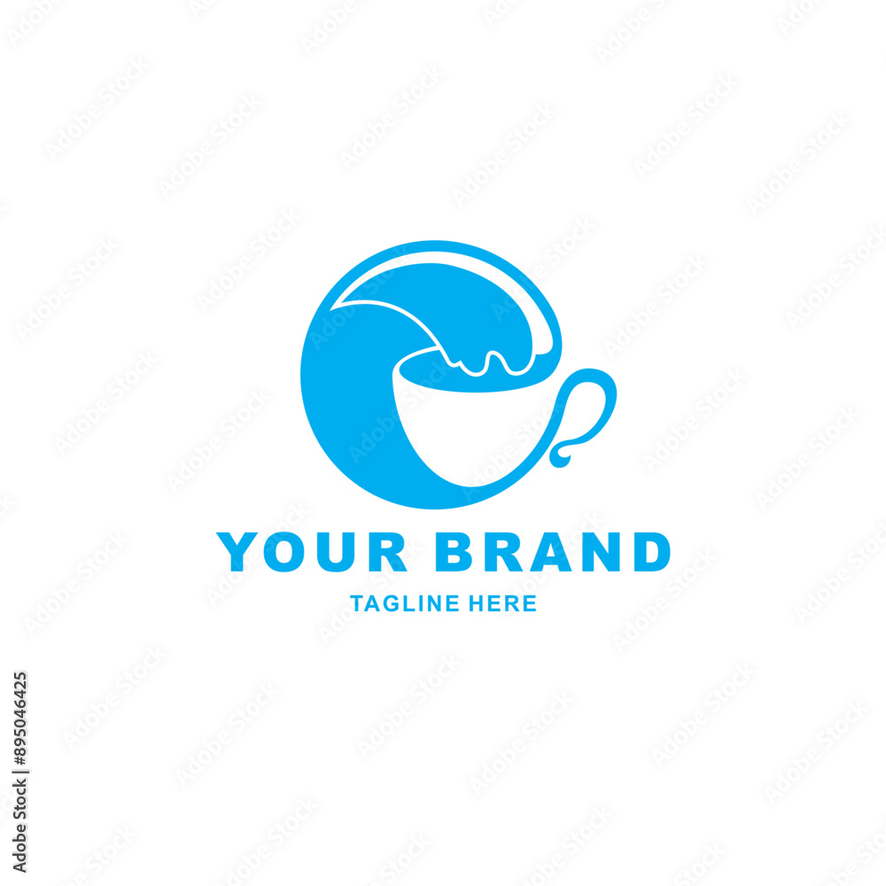 coffee cup and waves logo coffee cup and waves logo