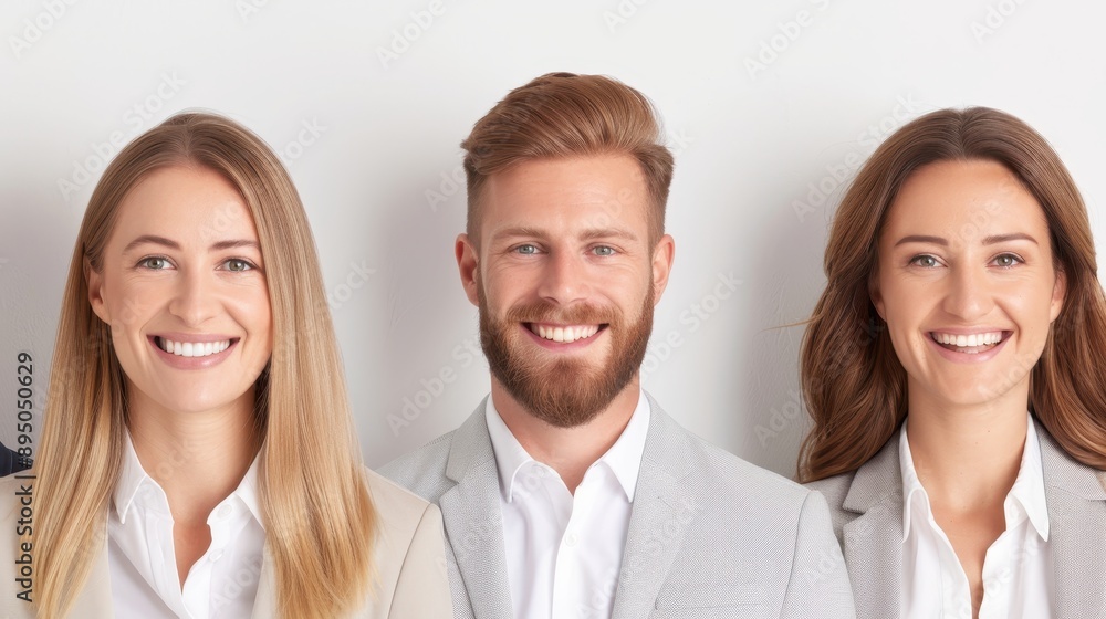 A group of people are smiling and posing for a photo A group of people are smiling and posing for a photo