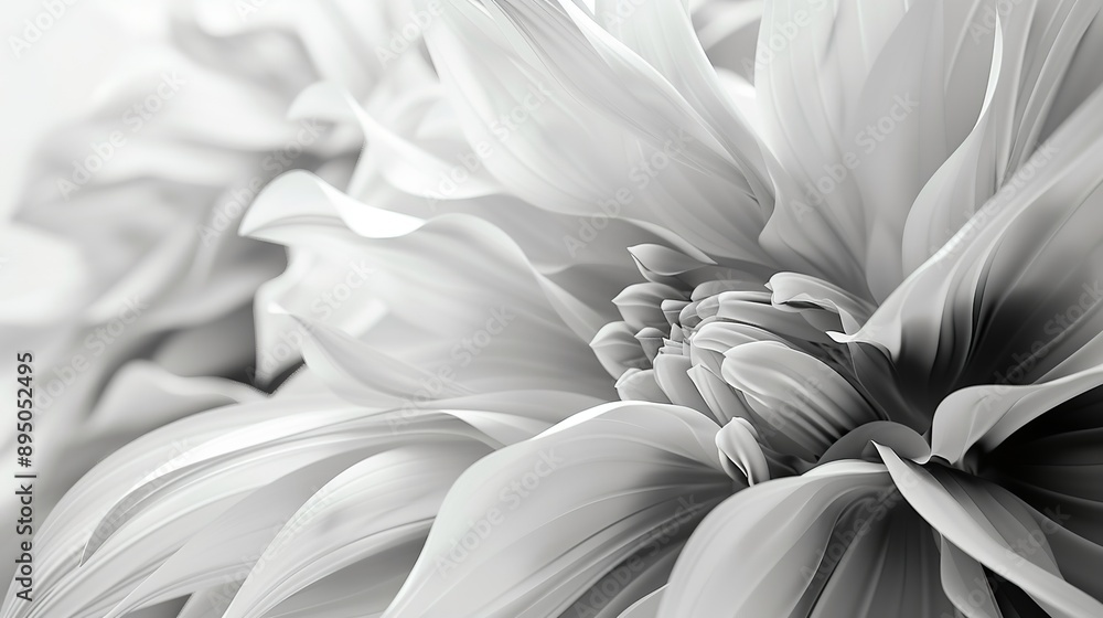 A Set of Canvases with an Abstract Flower in White and Background A Set of Canvases with an Abstract Flower in White and Background