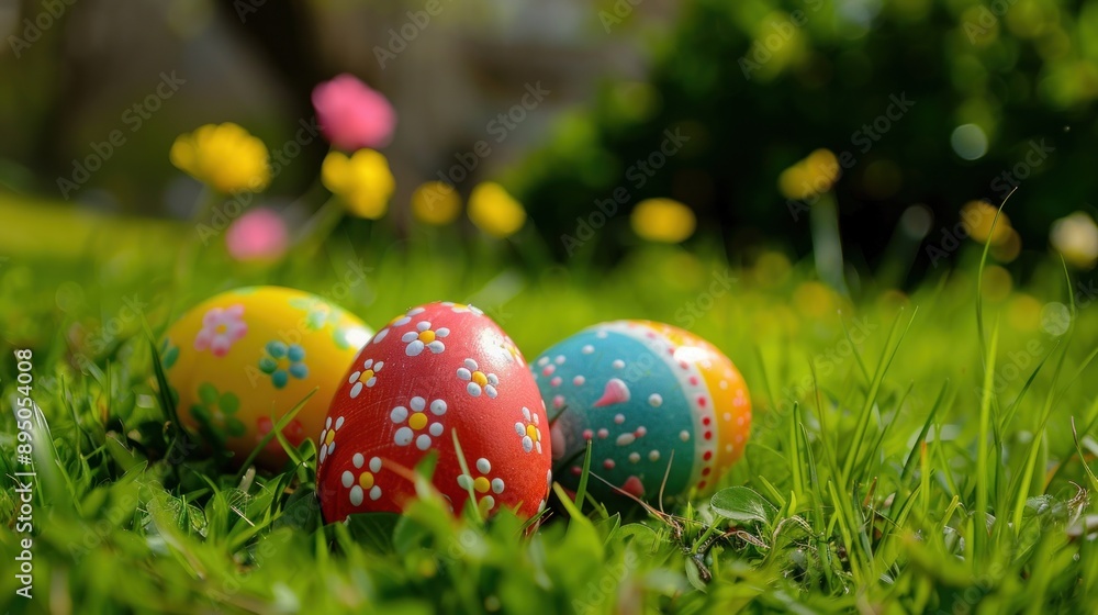 Easter Eggs in the Grass Easter Eggs in the Grass