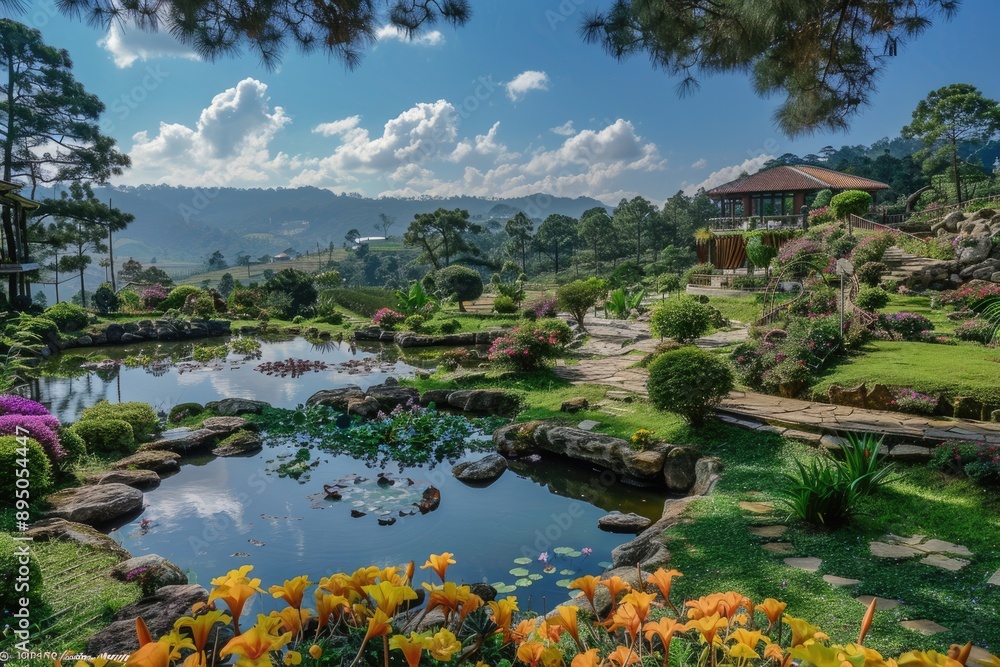 Da Lat Vietnam. Valley of Love Park, Flower Garden in Dalat City Da Lat Vietnam. Valley of Love Park, Flower Garden in Dalat City
