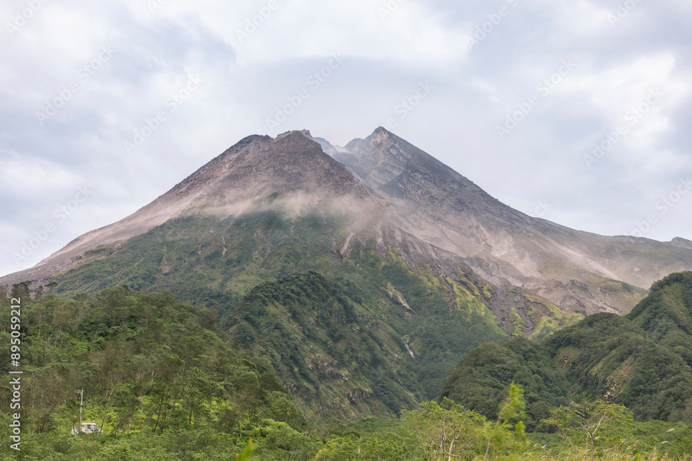 Mount Merapi, an active stratovolcano in Central Java, Indonesia; Selo, Boyolali Regency, Central Java, Indonesia Mount Merapi, an active stratovolcano in Central Java, Indonesia; Selo, Boyolali Regency, Central Java, Indonesia
