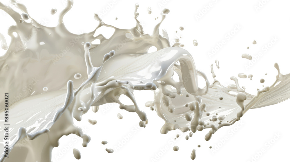 Hyper-Realistic Flying Swirl of Milk on White Background - Detailed Close-Up of Milk Splash in Motion Hyper-Realistic Flying Swirl of Milk on White Background - Detailed Close-Up of Milk Splash in Motion