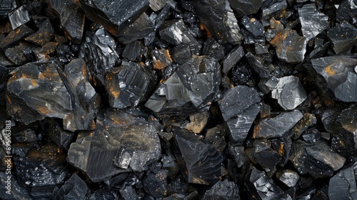 Wallpaper Mural Close-up image of dark stones in different shapes, sizes, colors. Includes black, gray, brown spots. Some sharp, some round on brown-tan surface. Torontodigital.ca