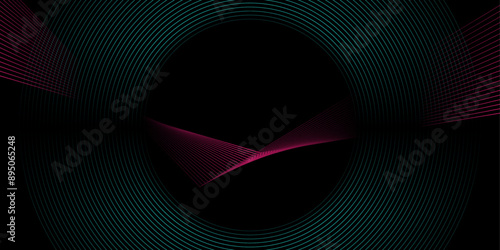 Dark geometry minimalistic design background with blue pink lines