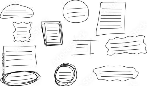 Contour paper sticker, lines for text, decor element for text, presentations