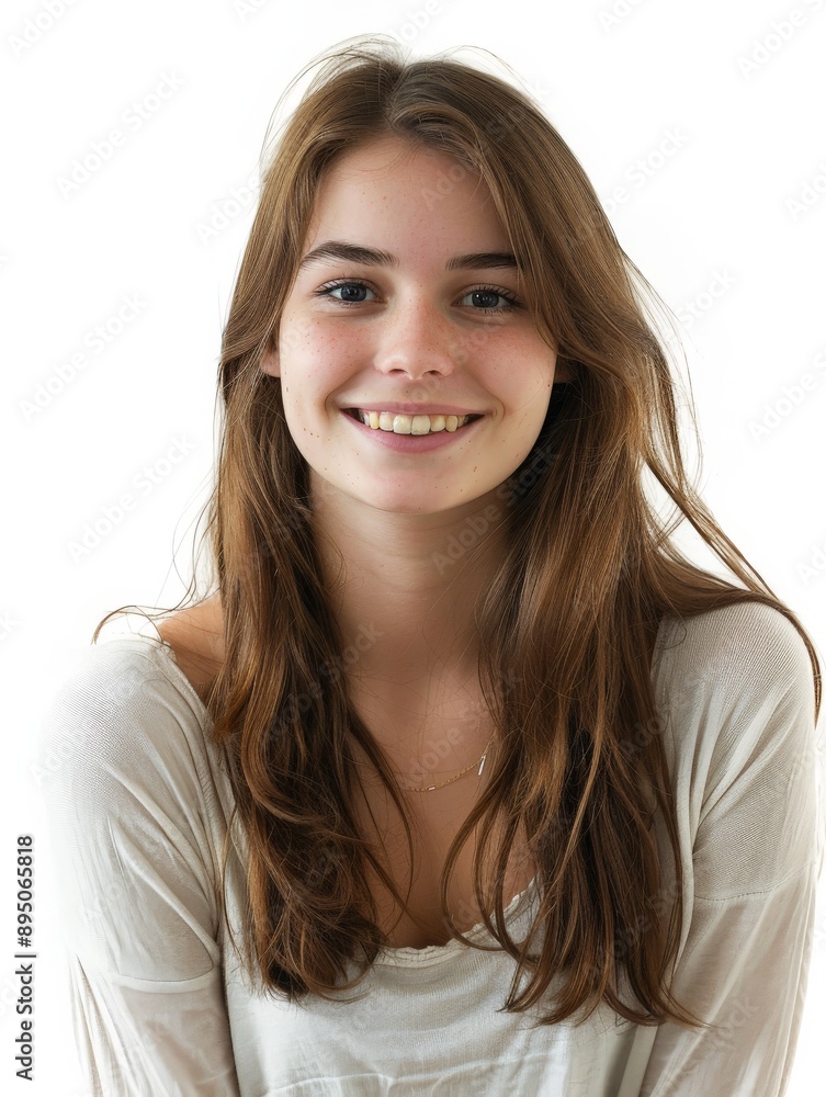 waist lengh studio portrait of a young smiling teenage girl waist lengh studio portrait of a young smiling teenage girl