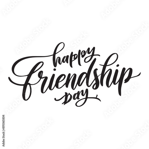 Happy Friendship day Calligraphy lettering card. calligraphy isolated on white background . PNG Image