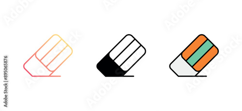 Eraser icon design with white background stock illustration