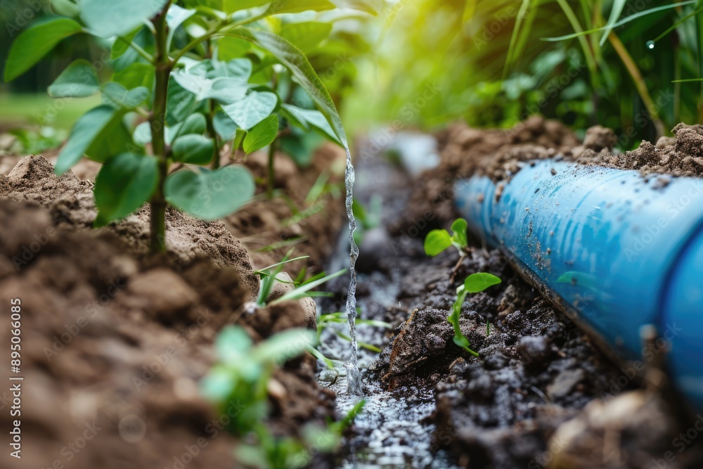 Irrigation Repair. Connecting Drainage System for Garden Water Conservation Irrigation Repair. Connecting Drainage System for Garden Water Conservation