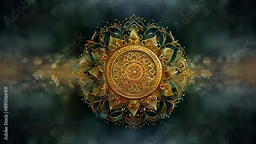 Spiritual meditation budism ornament pattern cinematic slow motion animated video background