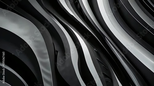 abstract background of black white moving stripes, animated video loop