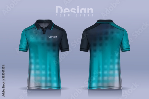 t-shirt polo templates design. uniform front and back view.