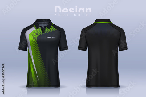 t-shirt polo templates design. uniform front and back view.