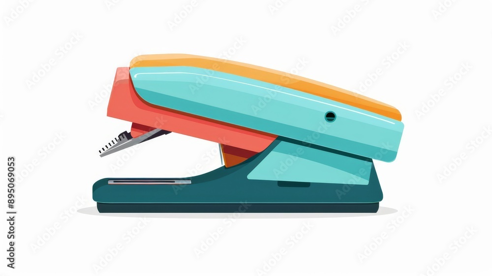 Stapler, flat design illustration, handy, isolated on white background Stapler, flat design illustration, handy, isolated on white background