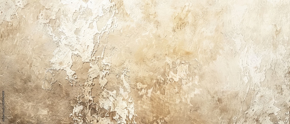 Fototapeta premium Ultrawide Abstract Rock Rugh Wall In Warm Beige Color Texture Backdrop Wallpaper