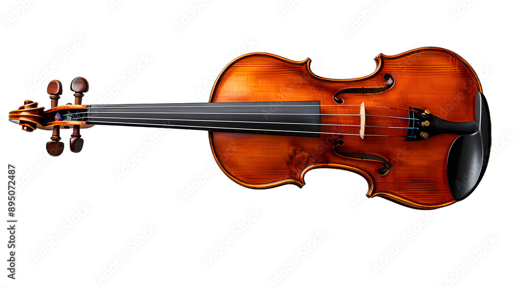 Fototapeta premium [Transparent Background PNG]An old violin placed on a white surface