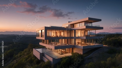 Architektonische Schönheit bei untergehender Sonne