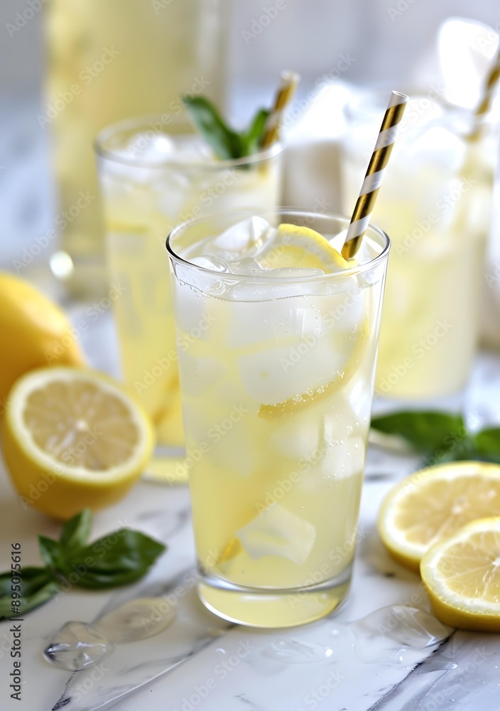 Refreshing Homemade Lemonade with Basil and Lemon Refreshing Homemade Lemonade with Basil and Lemon