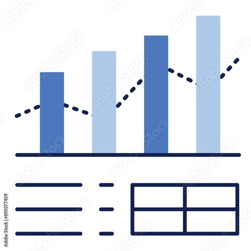 Statistical Data Icon with Editable Stroke for Data Analysis and Visualization
