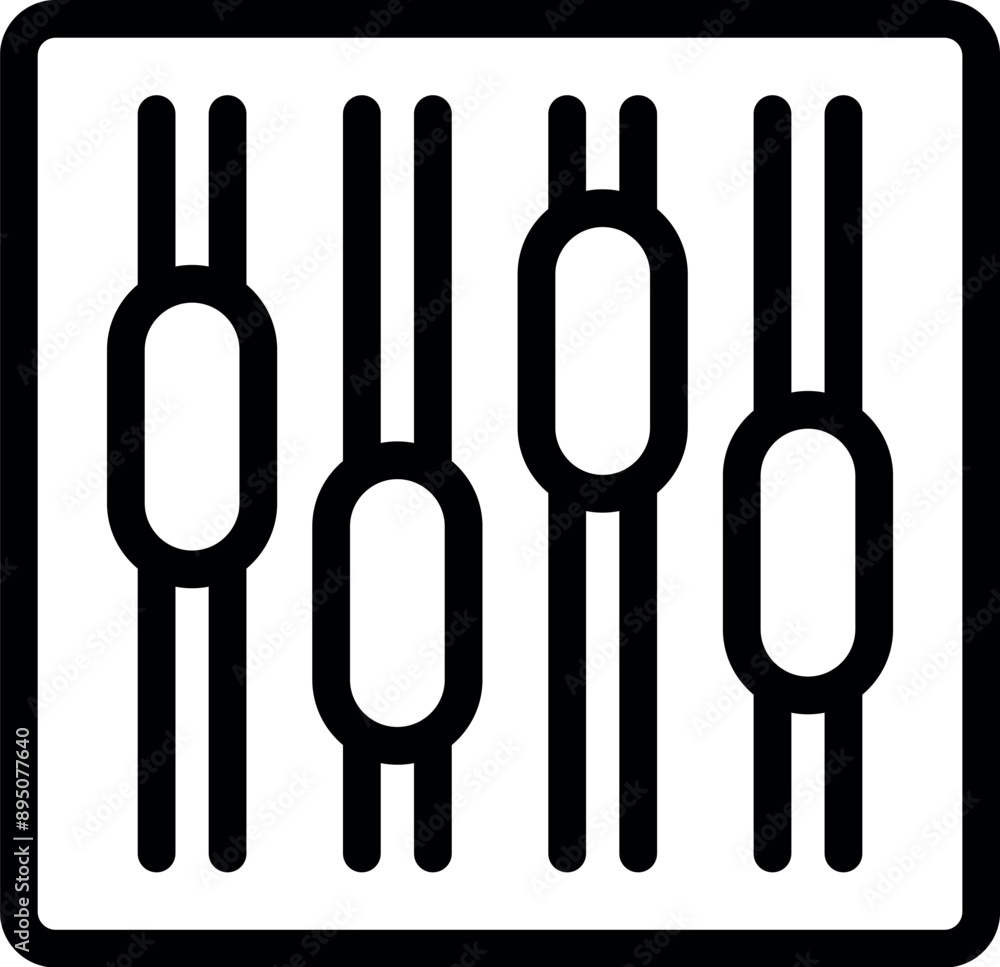 Black and white icon of an audio mixer console adjusting sound levels Black and white icon of an audio mixer console adjusting sound levels