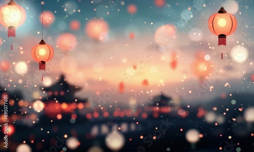 Red Lanterns at Sunset