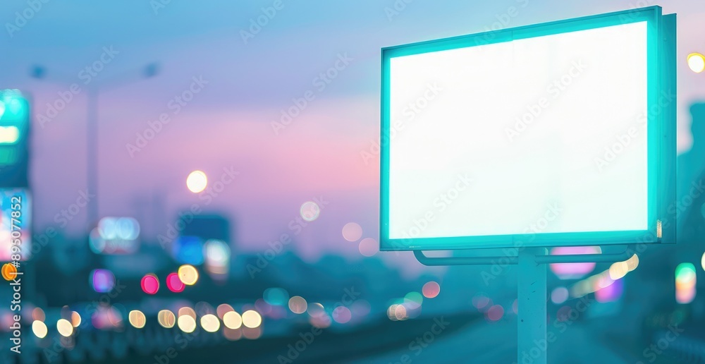 Illuminated Blank Sign Under Spotlight for Conceptual Announcements Illuminated Blank Sign Under Spotlight for Conceptual Announcements