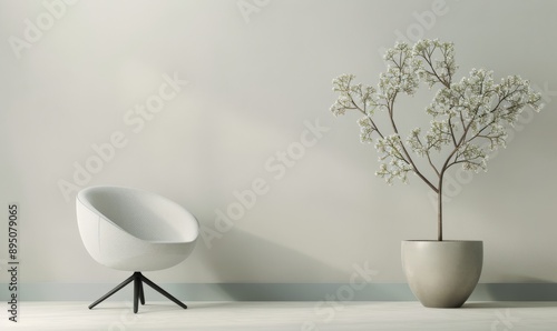 Plant and Chair in Minimalist Room