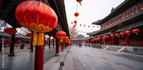 Red Lanterns at a Chinese Temple