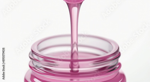 Pink Nail Polish Pouring Into Bottle