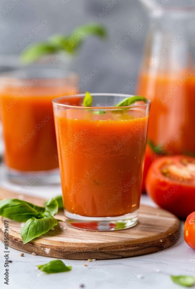 Fototapeta premium Tomato Juice With Basil