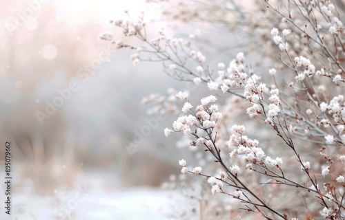 Winter Frost on Field Plants