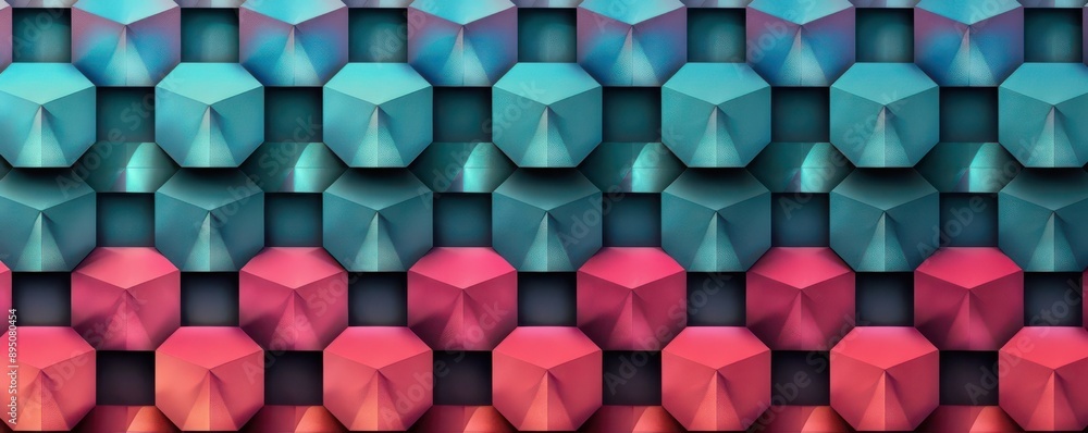 Colorful 3D tesselated geometric pattern background Colorful 3D tesselated geometric pattern background