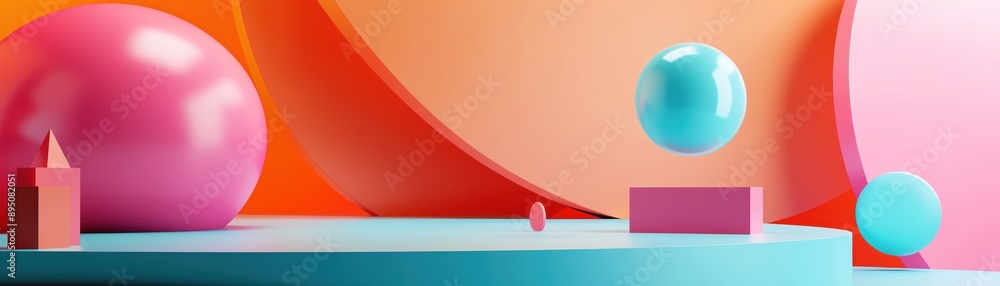 A vibrant composition featuring geometric shapes in bold colors, creating an engaging and playful visual experience. A vibrant composition featuring geometric shapes in bold colors, creating an engaging and playful visual experience.
