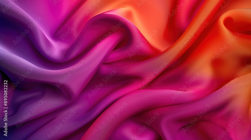 Vibrant silk fabric in hues of pink, purple, and orange, creating a rich, flowing texture perfect for backgrounds or design projects. Vibrant silk fabric in hues of pink, purple, and orange, creating a rich, flowing texture perfect for backgrounds or design projects.