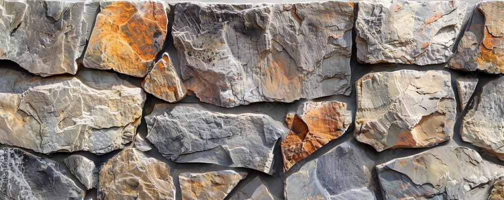 Natural stone wall texture featuring various colors and sizes, perfect for backgrounds or construction projects. Natural stone wall texture featuring various colors and sizes, perfect for backgrounds or construction projects.