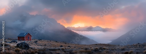 Mountain Sunset With Golden Rays