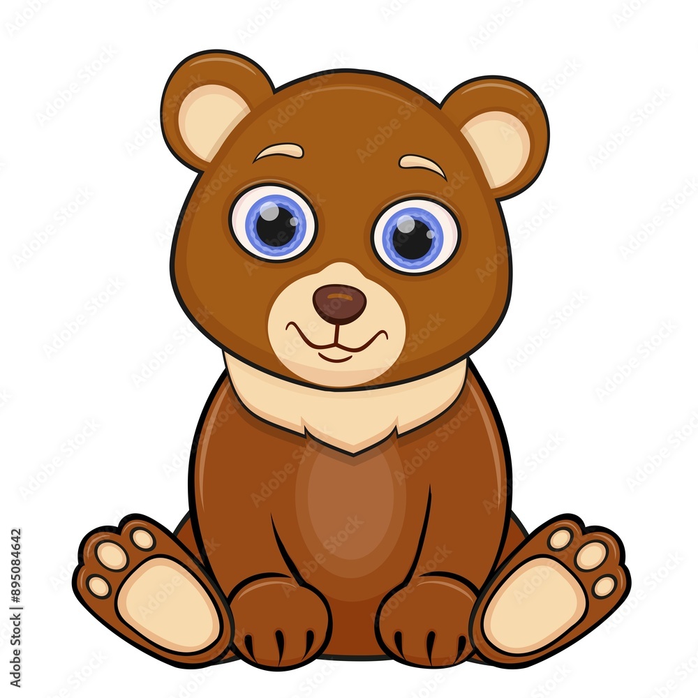 An illustration with a funny bear cub An illustration with a funny bear cub